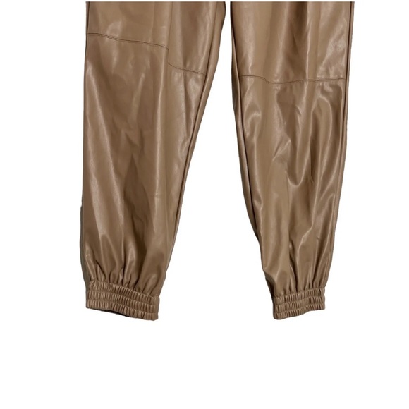 Women’s casual drawstring faux leather jogger pant with pockets Size XL NWT - Picture 3 of 5